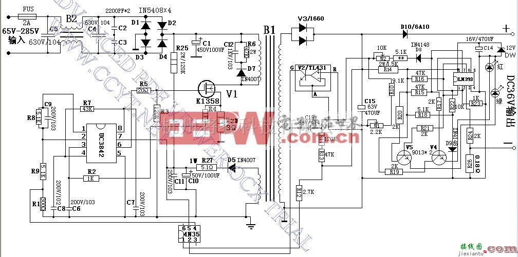 36V电动车充电器原理图  第1张