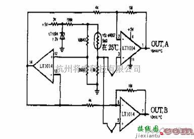 线性放大电路中的热电偶温度放大电路  第1张