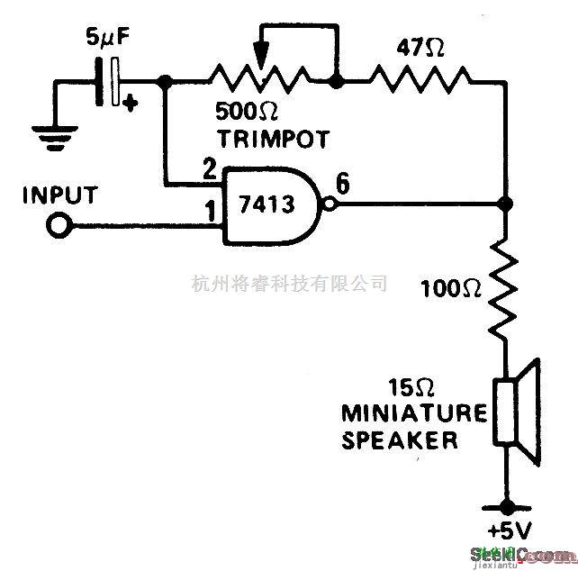 使慢逻辑脉冲可听得见的电路  第1张