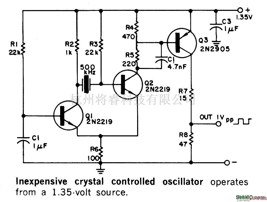 基础电路中的用于汞电池的晶控振荡器  第1张
