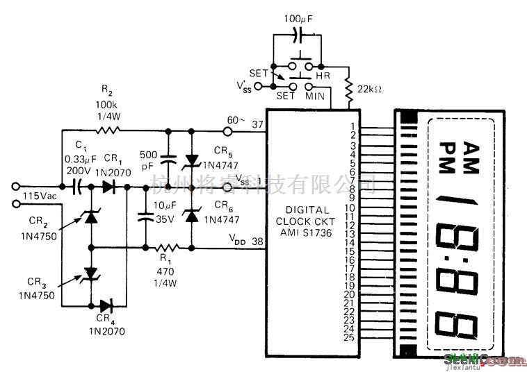 基础电路中的12小时或24小时时钟电路  第1张