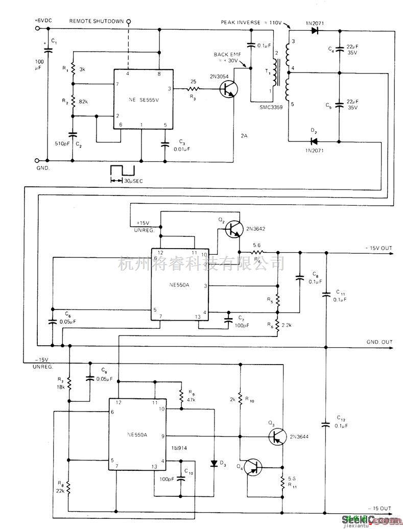 电源电路中的6V到±15V电路  第1张