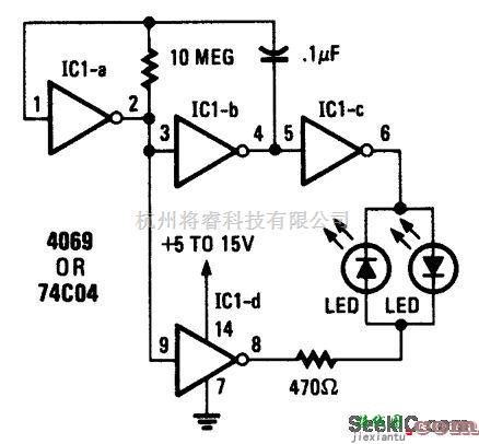 LED电路中的双LEDCMOS闪光电路  第1张