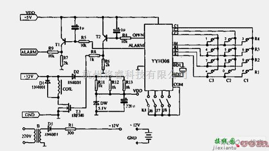 控制电路中的高可靠电子密码锁电路  第1张