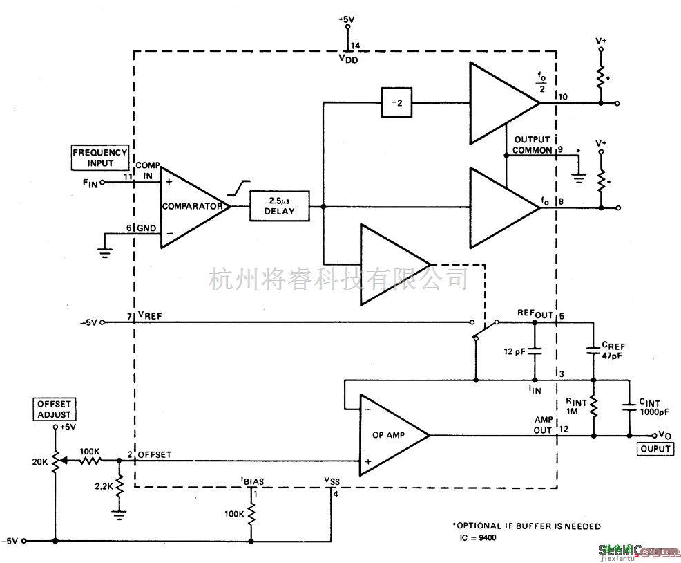 电源电路中的直流-10千赫频率/电压转换器电路  第1张