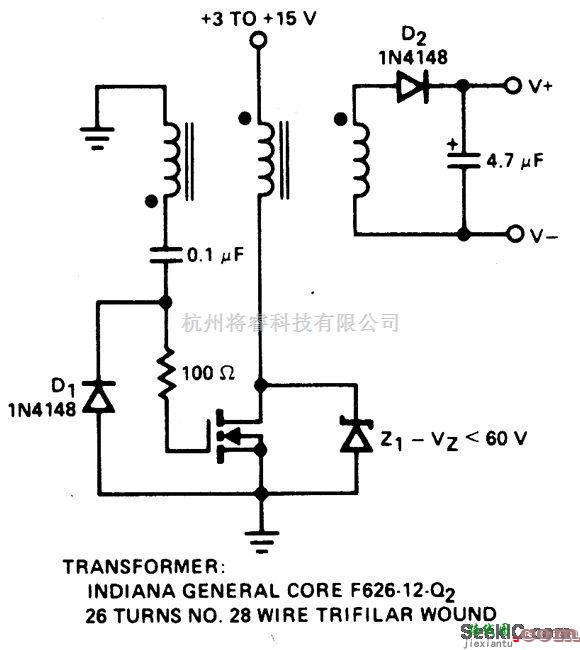 基础电路中的自激振荡的反激式转换器  第1张