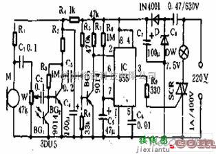 电源电路中的节电、防盗自动照明灯电路  第1张