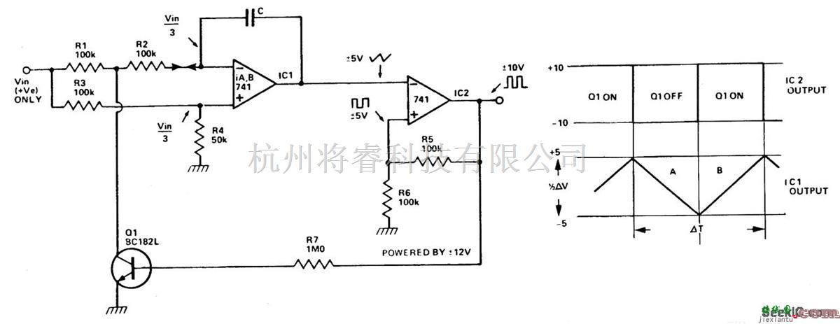 基础电路中的线性三角波/方波压控振荡器电路  第1张