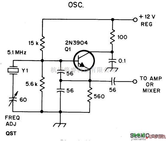 基础电路中的用于单边带发射机的晶控本机振荡器电路  第1张