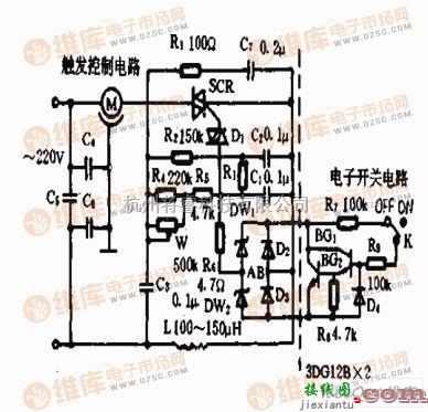 控制电路中的带开关的调速器电路图  第1张