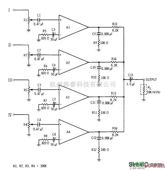 基础电路中的四通道混频器  第1张