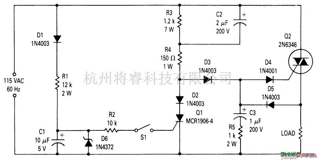 开关电路中的双向晶闸管零点开关电路  第1张