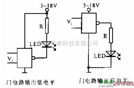 CMOS-发光二极管LED的接口电路  第1张