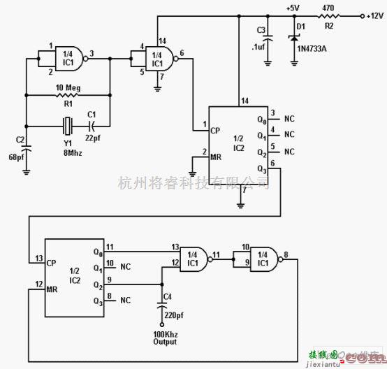 基础电路中的高稳定100KHz时钟发生电路  第1张