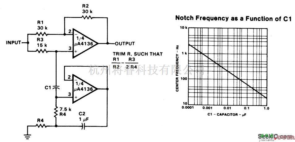 基础电路中的使用μA4136作为回转的陷波器
  第1张