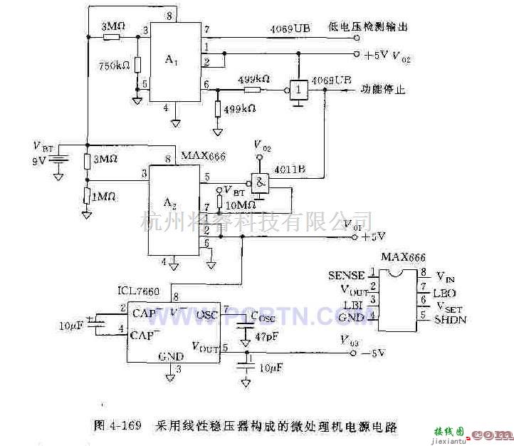 电源电路中的采用线性稳压器构成的微处理电源电路  第1张