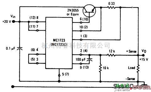 电源电路中的15V／1A远程感应调节器  第1张