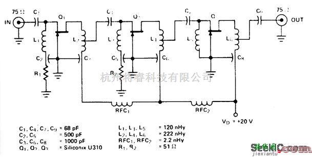 线性放大电路中的高性能场效应管宽带超高频放大器  第1张