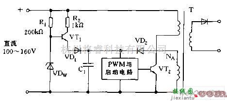 电源电路中的开关电源中使用软启动电路图  第1张