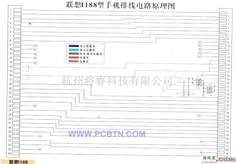 通信电路中的联想I188-2手机排线原理图  第1张