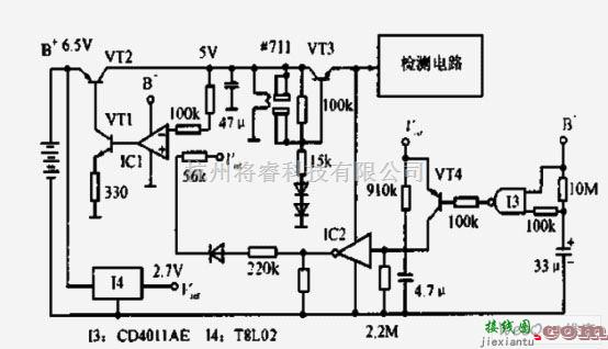 检测电路中的一氧化碳探测器电路图  第1张