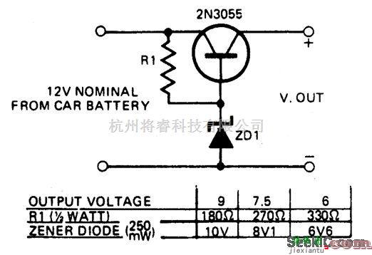 电源电路中的12V到9，7.5或6V转换器  第1张