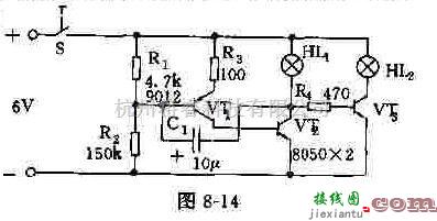 电源电路中的简易应急灯电路  第1张