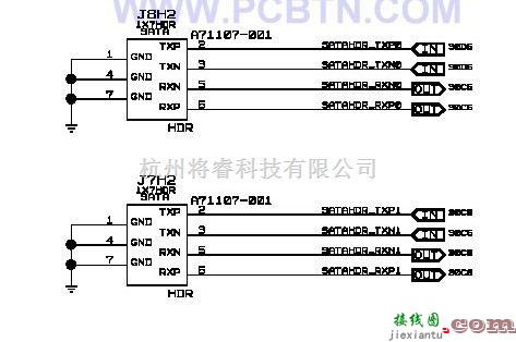 微机单片机中的Intel 875p主板SATA连接器电路图  第1张