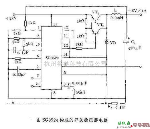 电源电路中的基于SG3524的开关稳压器电路  第1张