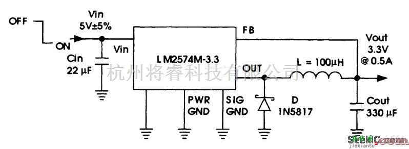 控制电路中的5V到3.3V的开关调节器  第1张