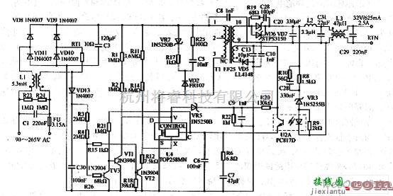 电源电路中的20W（峰值80W）输出开关电源电路  第1张