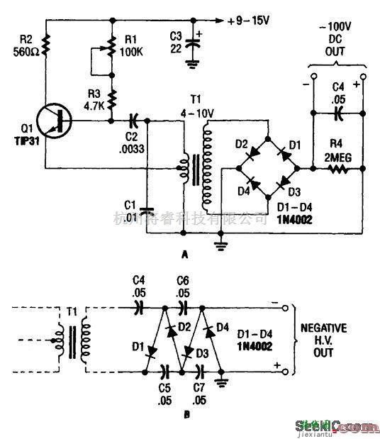 电源电路中的9至15VDC输入的高压电源  第1张