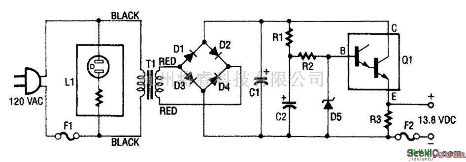 电源电路中的13.8V 2A稳压电源电路
  第1张