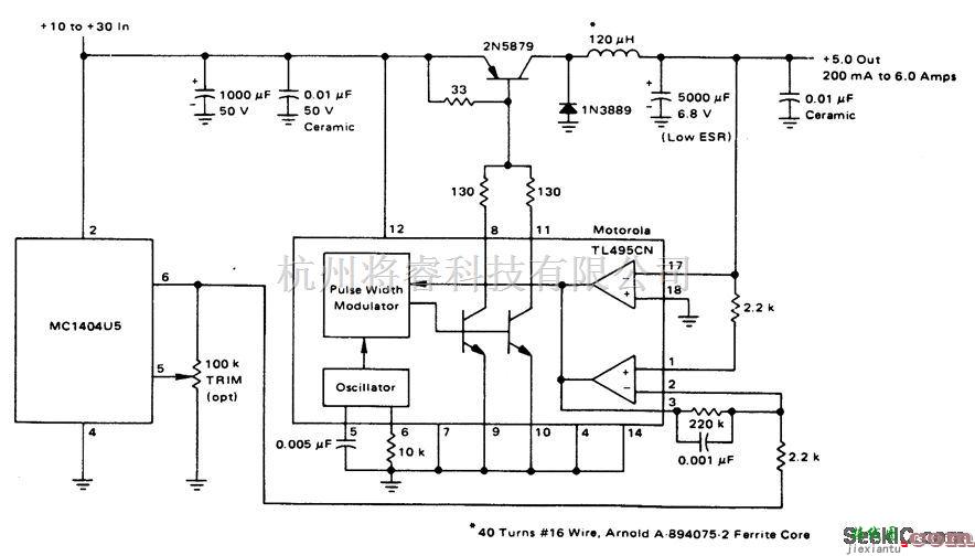 稳压电源中的5.0V/6.0A 25kHz具有独立的超稳定的基准开关稳压器
  第1张