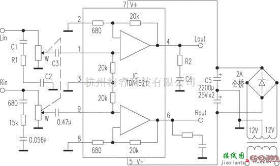 音频电路中的简单TDA1521制作实用微型功放电路  第1张