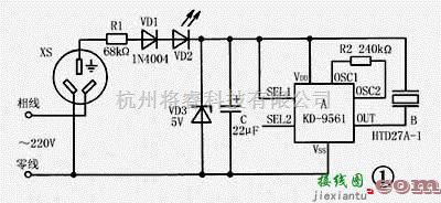 家电漏电报警插座简单电路  第1张