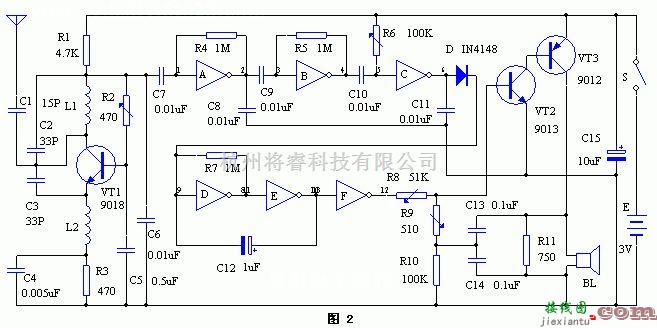 简单超短波物品遗留提醒报警器电路  第2张