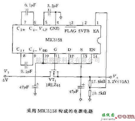 电源电路中的利用MIC5156或MIC5158构成的电源电路  第2张