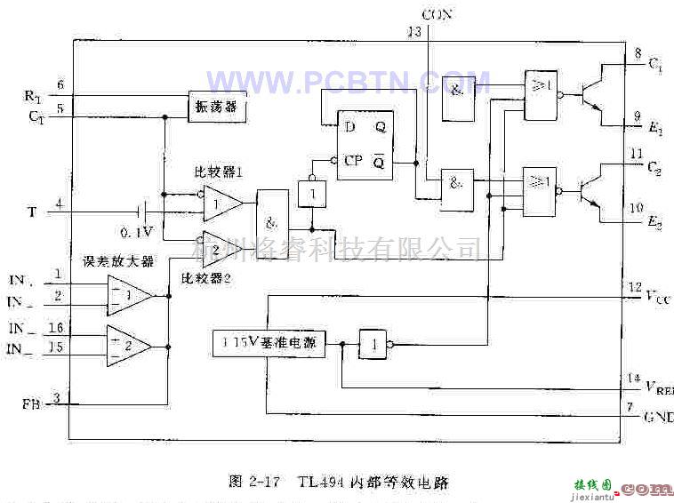 电源电路中的TL494内部等效电路  第1张