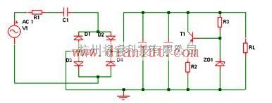 电源电路中的桥式全波整流稳压电路图  第1张
