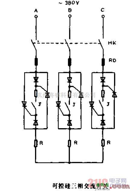 简单易懂的可控硅三相交流开关电路  第1张