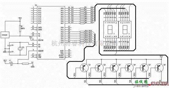 微机单片机中的基于单片机AT89S51制作的测速表电路图  第1张