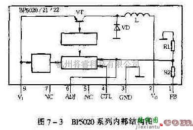 电源电路中的BP5020系列内部结构及降压式DC-DC变换器电路图  第1张