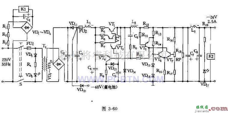 电源电路中的负24V稳压电源电路  第1张