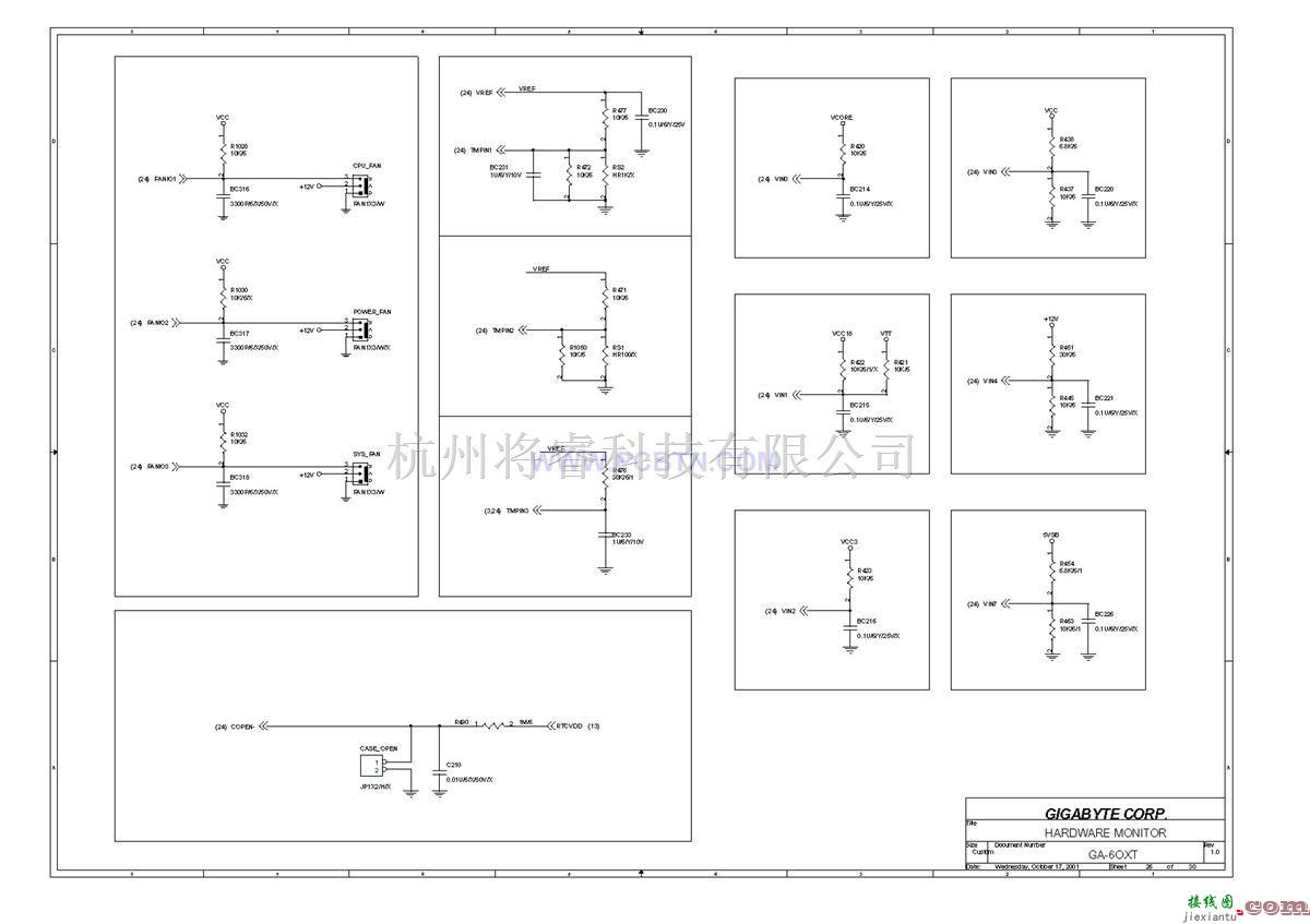 微机单片机中的关于6OXT(1.0)电脑主板电路图  第1张