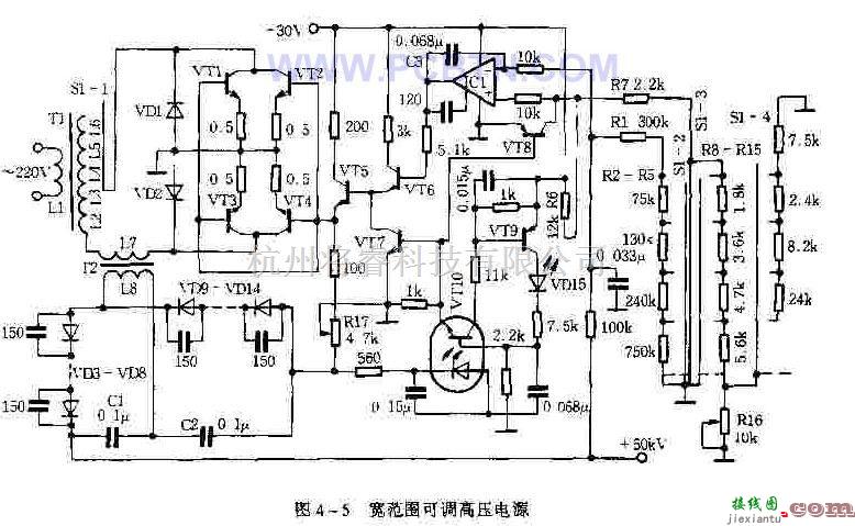 电源电路中的宽范围可调高压电源  第1张