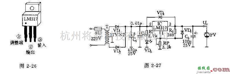 电源电路中的LM317三端集成稳压器  第1张