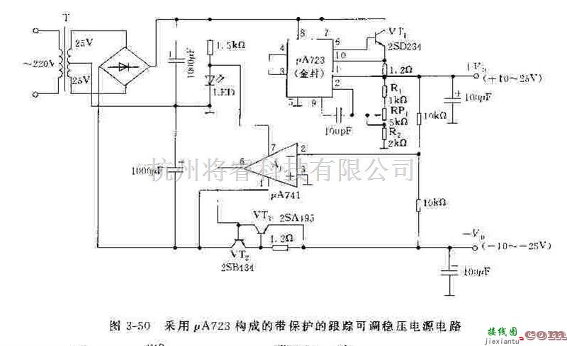 电源电路中的采用μA723构成的实用稳压电源电路  第1张