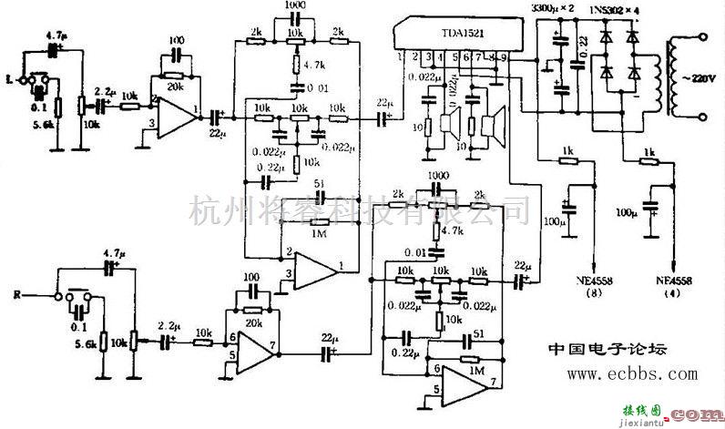 用TDA1521组装的功率放大器电路简介  第1张