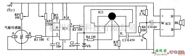 音频电路中的禁止吸烟警示器——烟雾检测简单电路 二  第1张